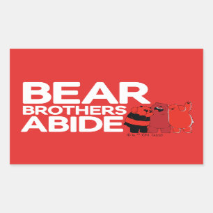 Adesivo Retangular We Bare Bears - Bear Brothers Abide
