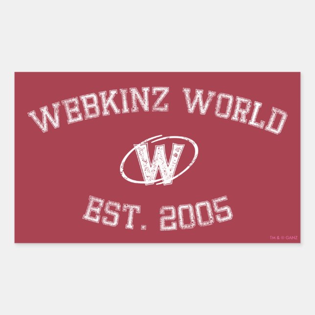 Adesivo Retangular Webkinz World Est. 2005 (Frente)