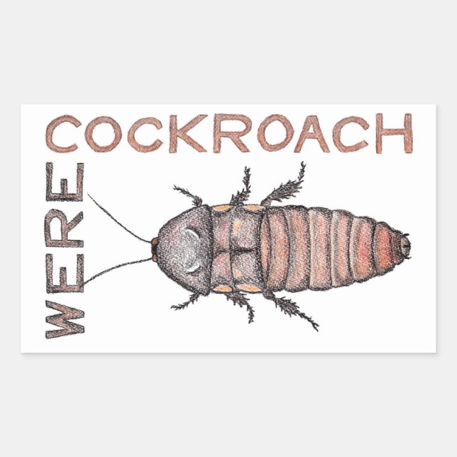 Adesivo Retangular Werecockroach Stickers (Frente)