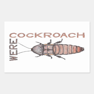 Adesivo Retangular Werecockroach Stickers