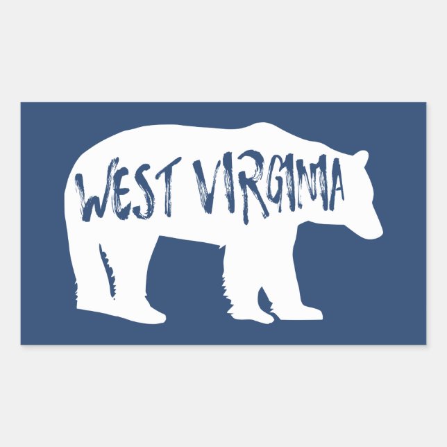 Adesivo Retangular West Virginia Bear (Frente)