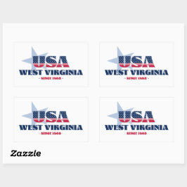 Adesivo Retangular West Virginia My Home State Sticker