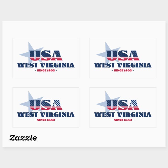 Adesivo Retangular West Virginia My Home State Sticker (Folha)
