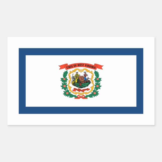 Adesivo Retangular West Virginian Flag, West Virginia (Frente)
