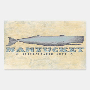 Adesivo Retangular Whale Nantucket MÃE Inc 1671
