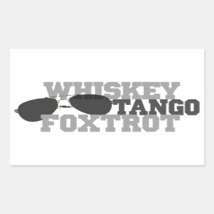 Adesivo Retangular Whiskey Tango Foxtrot - Óculos de aviação