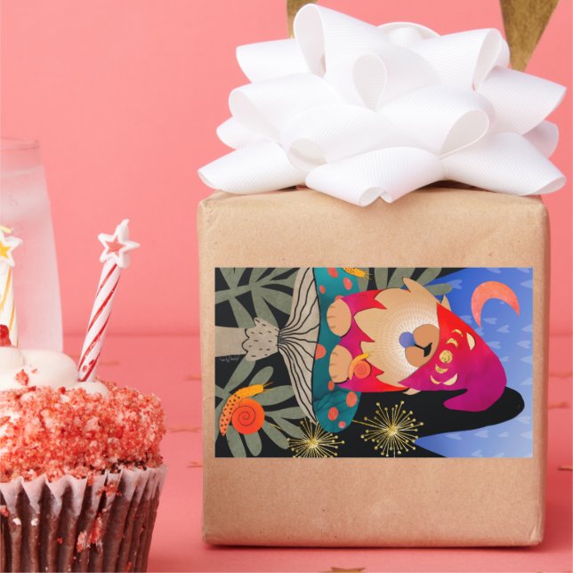 Adesivo Retangular WHISTLEBRITCHES mastigam vinhetas retangulares gra (Festa)