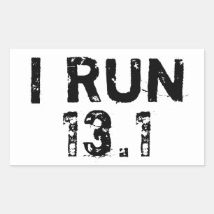 Adesivo Retangular White I Run 13.1 Sticker