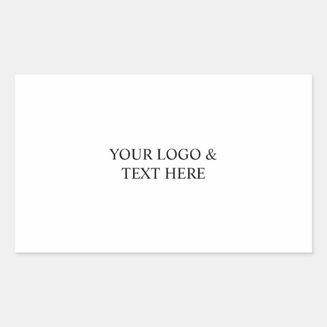 Adesivo Retangular White Personalized – Your Logo & Text Here (Frente)