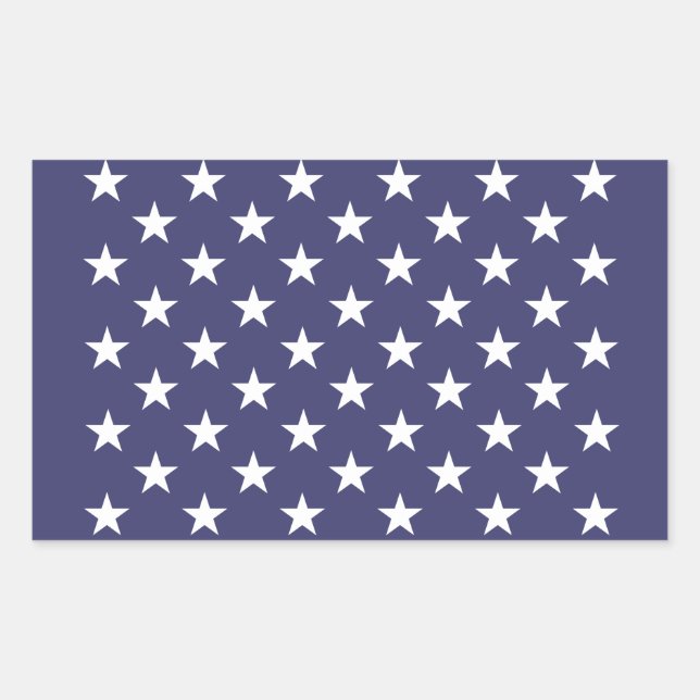Adesivo Retangular White Stars Patriotic American Flag Patterno (Frente)