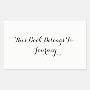 Adesivo Retangular White "This Book Belongs To"