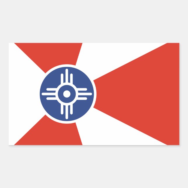 Adesivo Retangular Wichita Kansas ICT Flag (Frente)