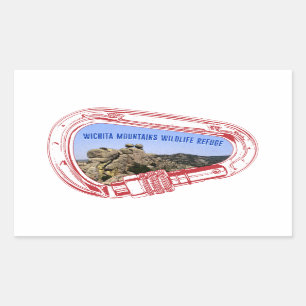Adesivo Retangular Wichita Mountain Subindo Carabiner