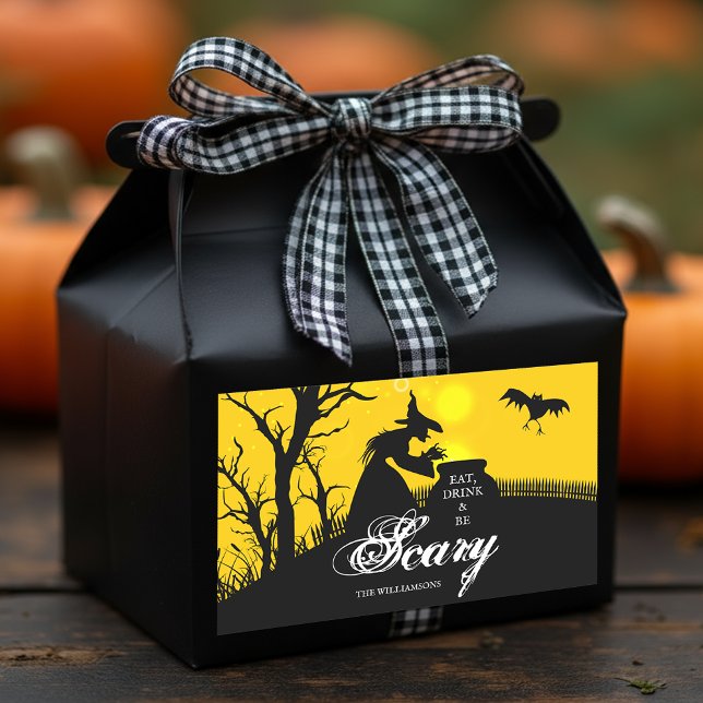 Adesivo Retangular Wicked Witch Silhouette Halloween (Wicked witch silhouette Halloween theme rectangle stickers 4.5 x 2.7 inch (sheet of 4)  )