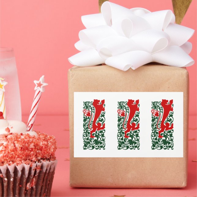 Adesivo Retangular Will Bradley Heraldic Lion (Festa)