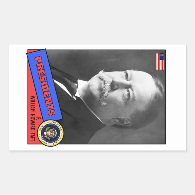 Adesivo Retangular William Howard Taft Baseball Card (Frente)