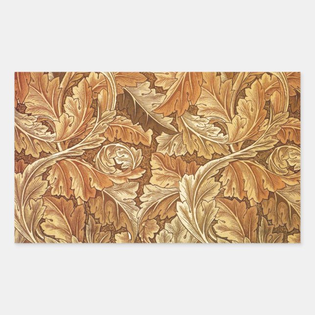 Adesivo Retangular William Morris Acanthus Brown Autumn Leaves (Frente)