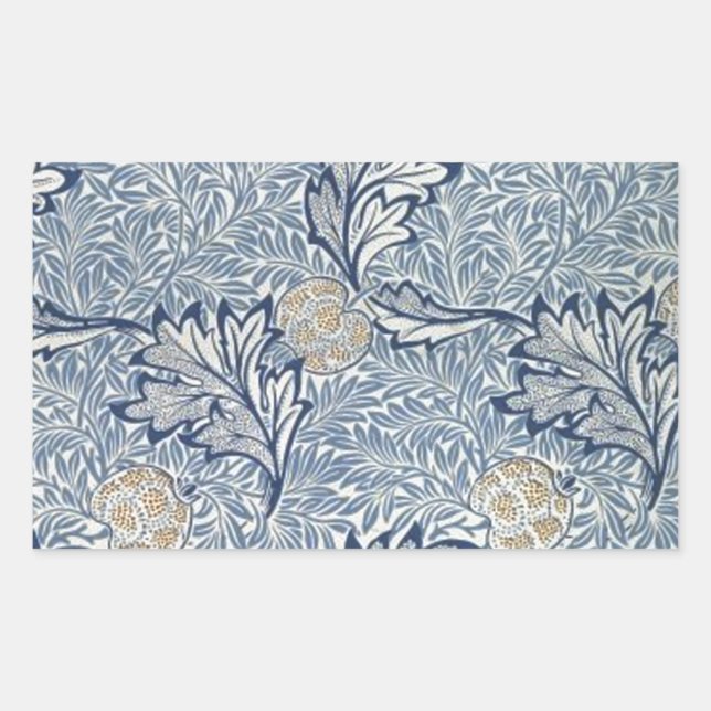 Adesivo Retangular William Morris Apple Fllower Design (Frente)