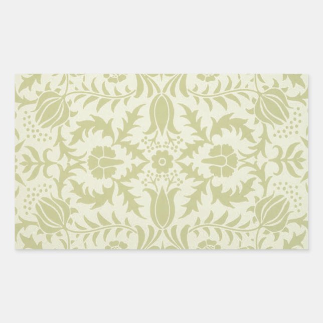 Adesivo Retangular William Morris Borage Wedding Soft Green (Frente)