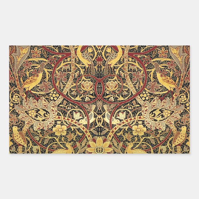 Adesivo Retangular William Morris Bullerswood Faux Tapeçaria (Frente)
