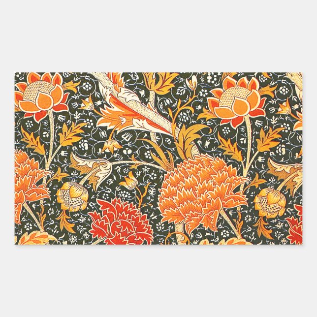 Adesivo Retangular William Morris Cray Wallpaper Pattern (Frente)
