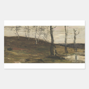 Adesivo Retangular William Morris Hunt - Lado da colina com árvores