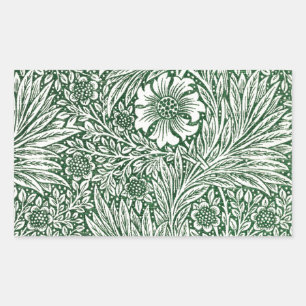 Adesivo Retangular william morris marigold verde floral flor