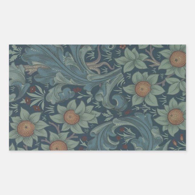 Adesivo Retangular William Morris Orchard Pattern Art (Frente)