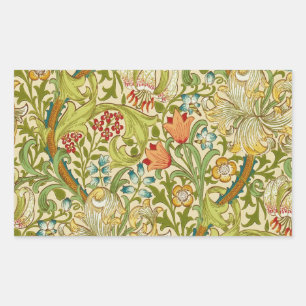 Adesivo Retangular William Morris Ouro Lily Vintage Pré-Raphaelite