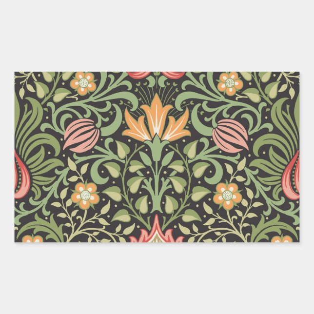 Adesivo Retangular William Morris Persian Floral Antique (Frente)