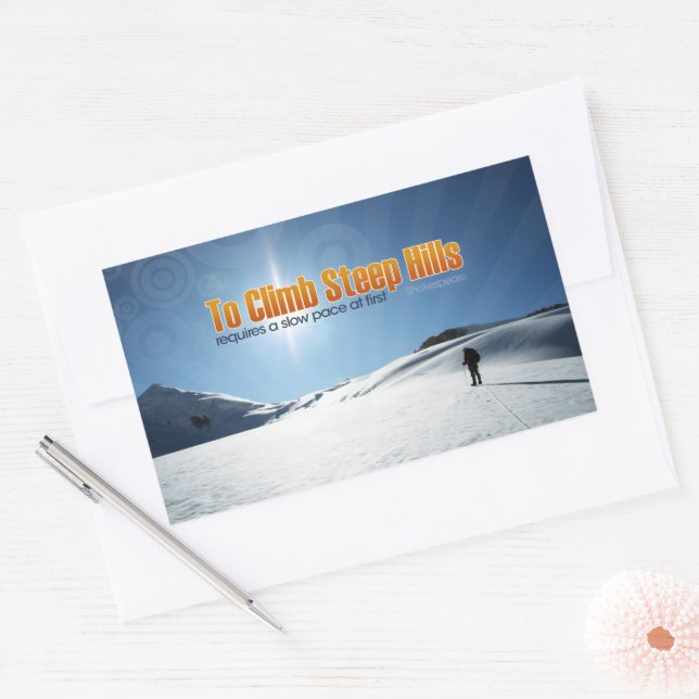 Adesivo Retangular William Shakespeare, citação inspiracional "Para e (Envelope)