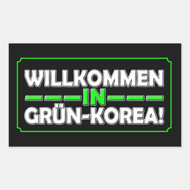Adesivo Retangular Willkommen in Gruen-Korea!  (Frente)