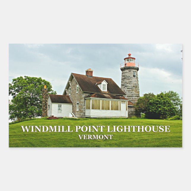 Adesivo Retangular Windmill Point Lighthouthouse, Vermont Stickers (Frente)