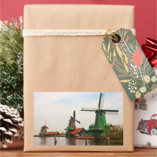 Adesivo Retangular Windmills Holandeses, Zaanse Schans.