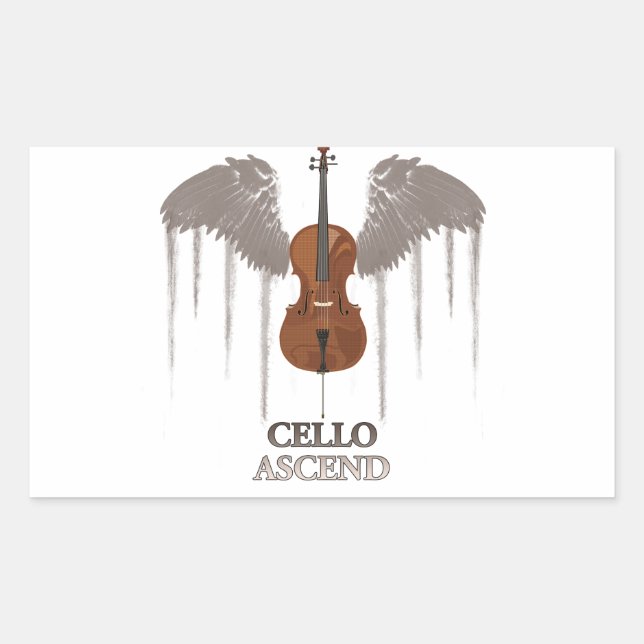 Adesivo Retangular Winged Cello Ascend Design (Frente)