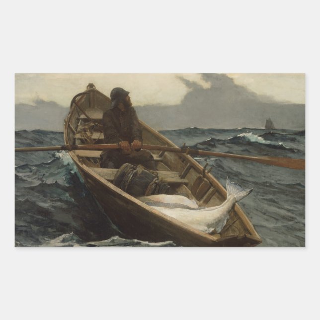 Adesivo Retangular Winslow Homer - O Aviso De Nevoeiro (Frente)