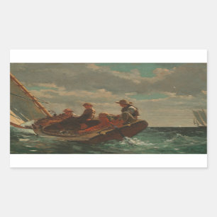 Adesivo Retangular Winslow Homer - Respirando (Um Vento Justo)
