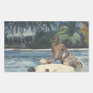 Adesivo Retangular Winslow Homer - West India Divers