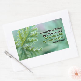 Adesivo Retangular Winston Churchill Inspirational Cote "Uma vida"