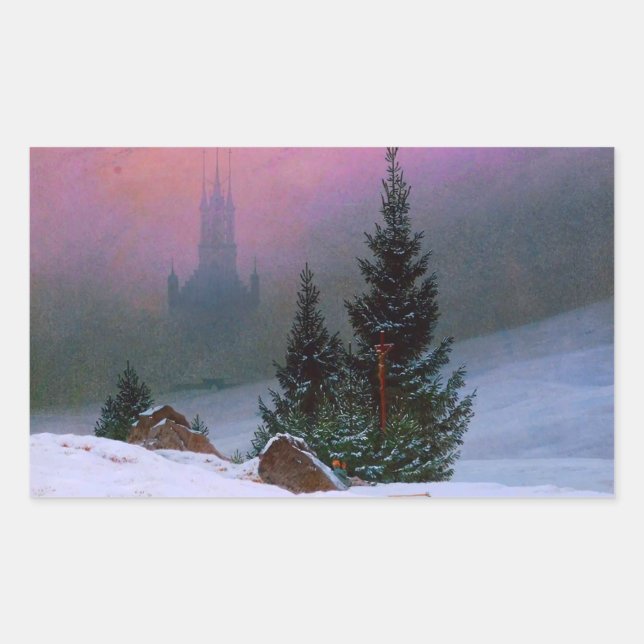 Adesivo Retangular Winter Landscape Caspar David Friedrich (Frente)