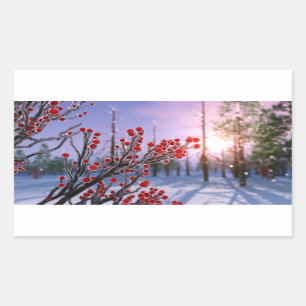 Adesivo Retangular Winterberry in Ice Stickers