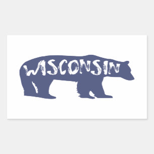 Adesivo Retangular Wisconsin Bear