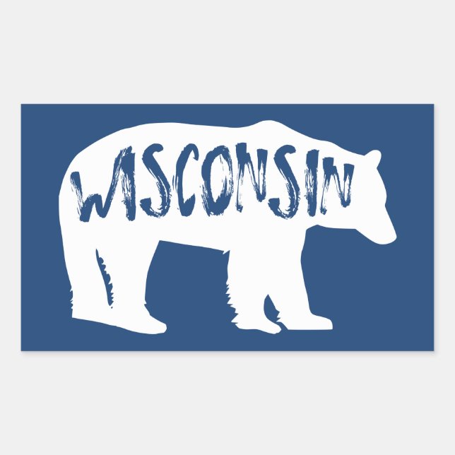 Adesivo Retangular Wisconsin Bear (Frente)