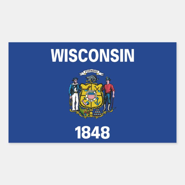Adesivo Retangular Wisconsin Flag (Frente)