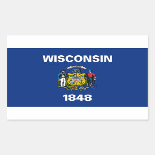 Adesivo Retangular Wisconsin Flag