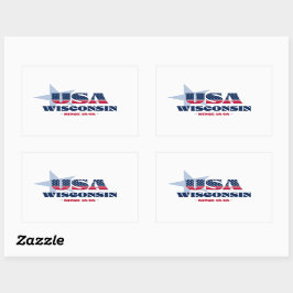 Adesivo Retangular Wisconsin My Home State Sticker