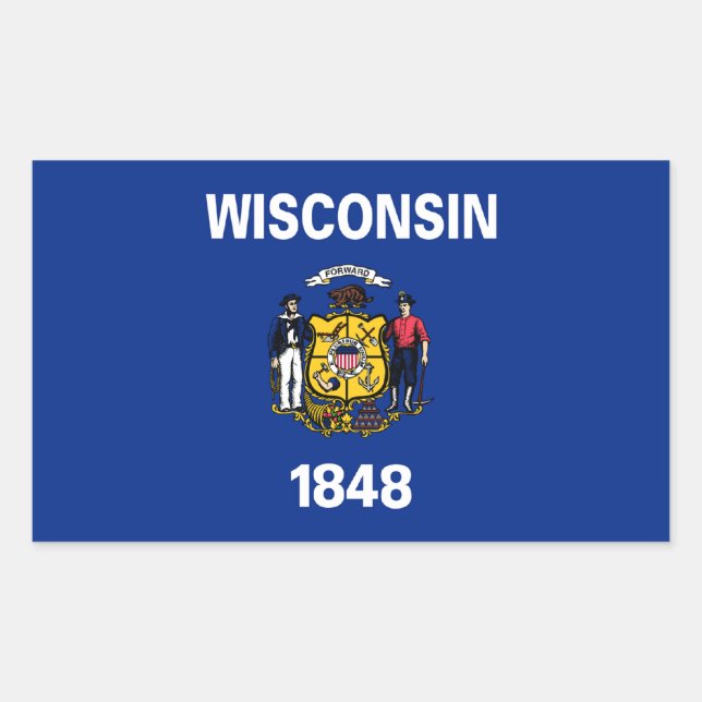 Adesivo Retangular Wisconsin State Flag Sticker (Frente)