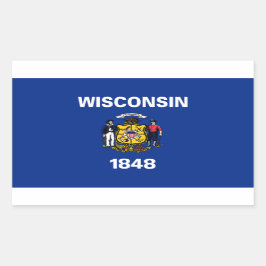 Adesivo Retangular Wisconsin State Flag Sticker
