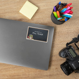 Adesivo Retangular Wise Owl Chalkboard Personalizado Sticker