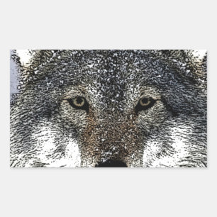 Adesivo Retangular Wolf Eyes
